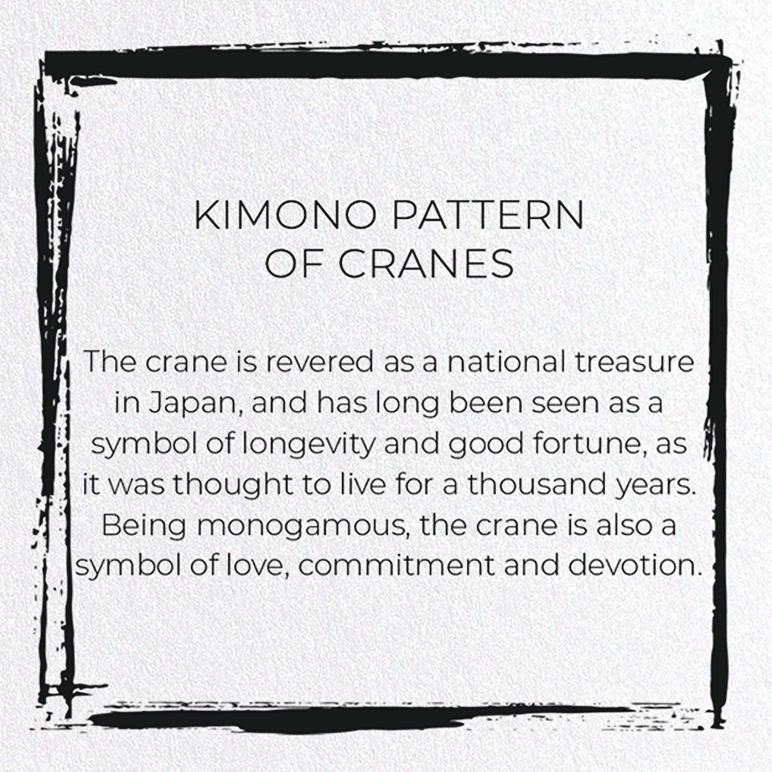 KIMONO PATTERN OF CRANES: Japanese Greeting Card