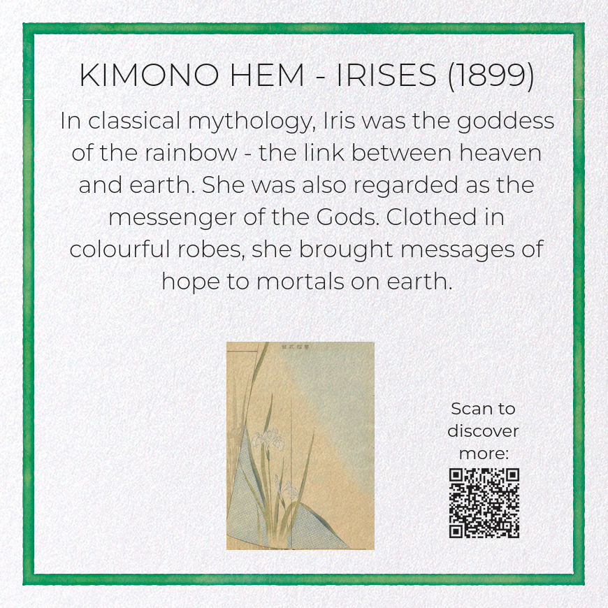KIMONO HEM - IRISES (1899): Japanese Greeting Card