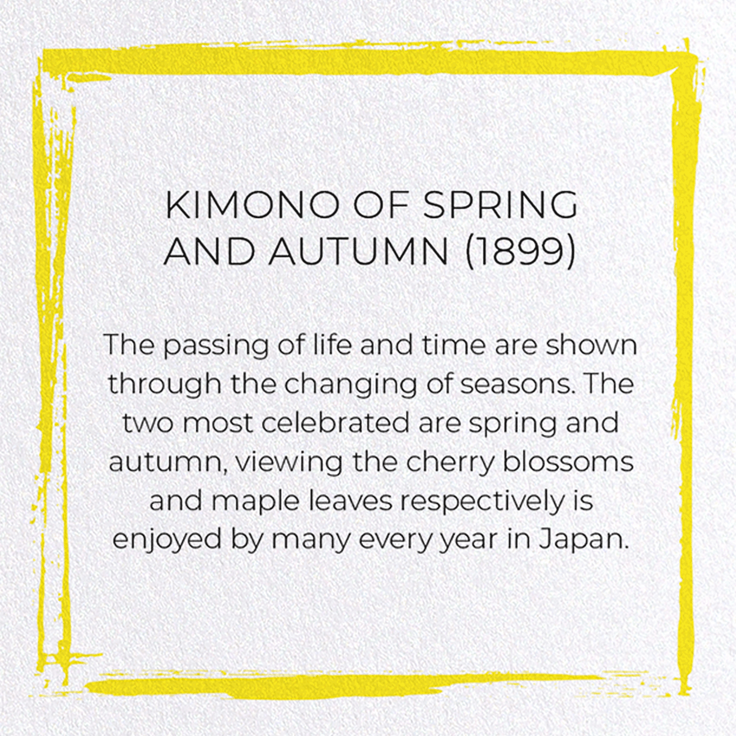 KIMONO OF SPRING AND AUTUMN (1899): Japanese Greeting Card
