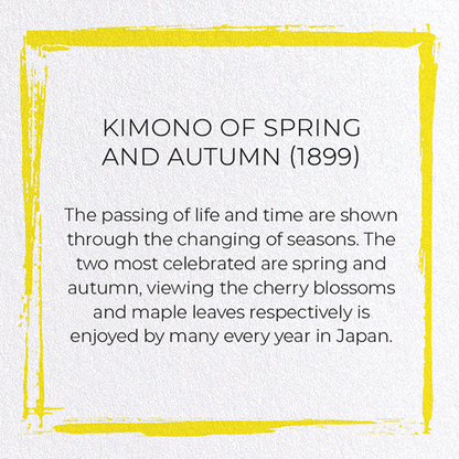 KIMONO OF SPRING AND AUTUMN (1899): Japanese Greeting Card
