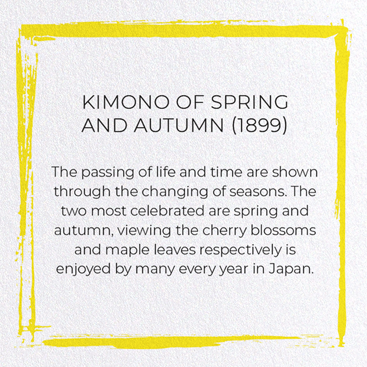 KIMONO OF SPRING AND AUTUMN (1899): Japanese Greeting Card