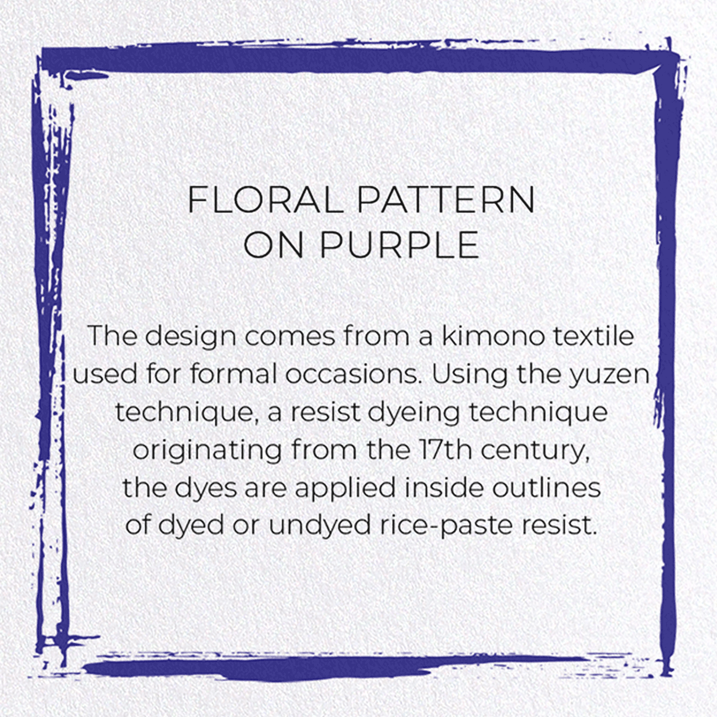 FLORAL PATTERN ON PURPLE: Japanese Greeting Card