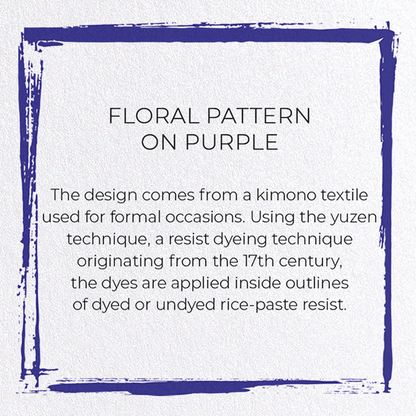 FLORAL PATTERN ON PURPLE: Japanese Greeting Card