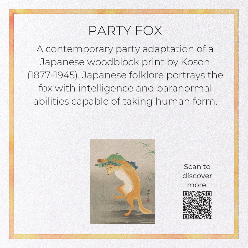 PARTY FOX: Japanese Greeting Card