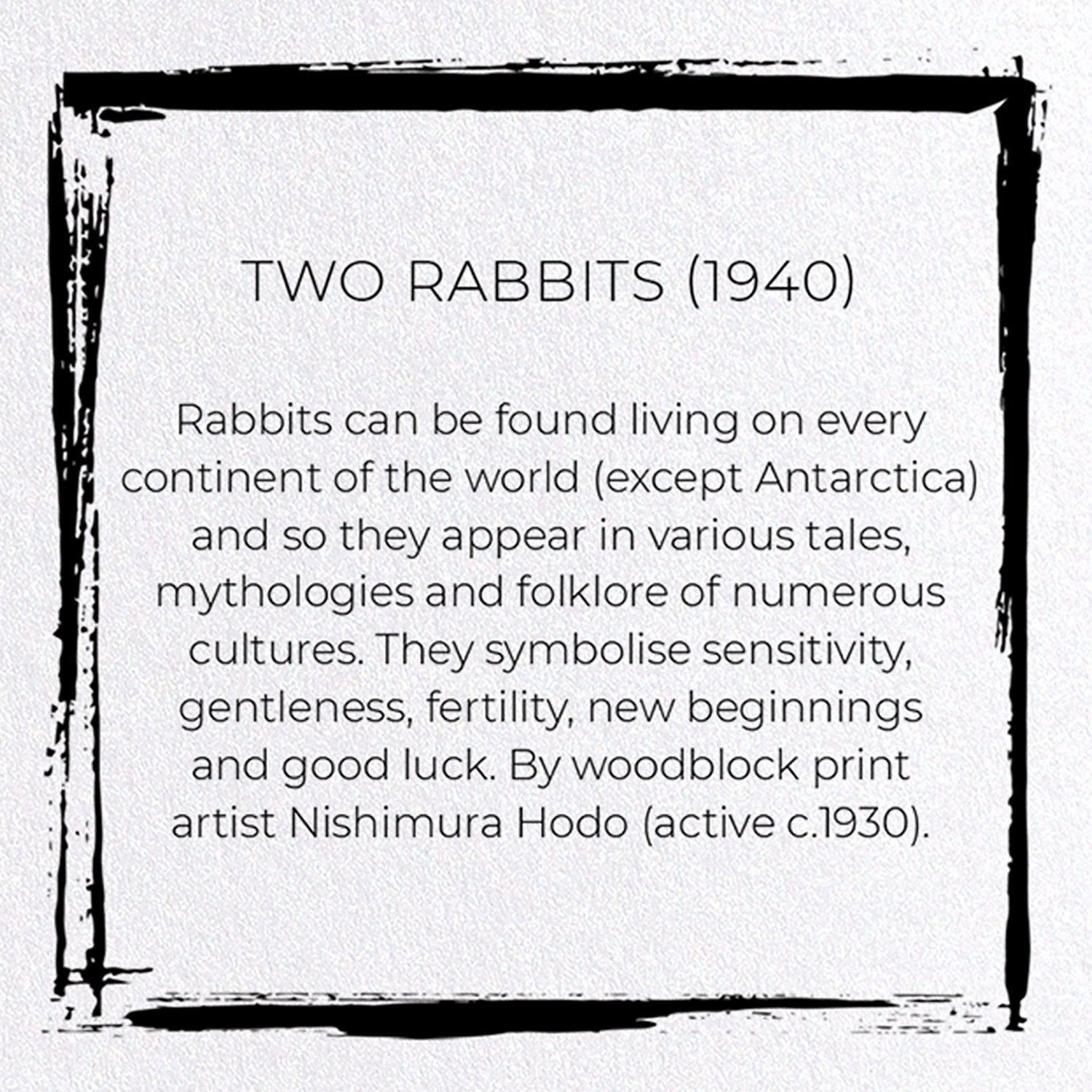 TWO RABBITS (1940): Japanese Greeting Card