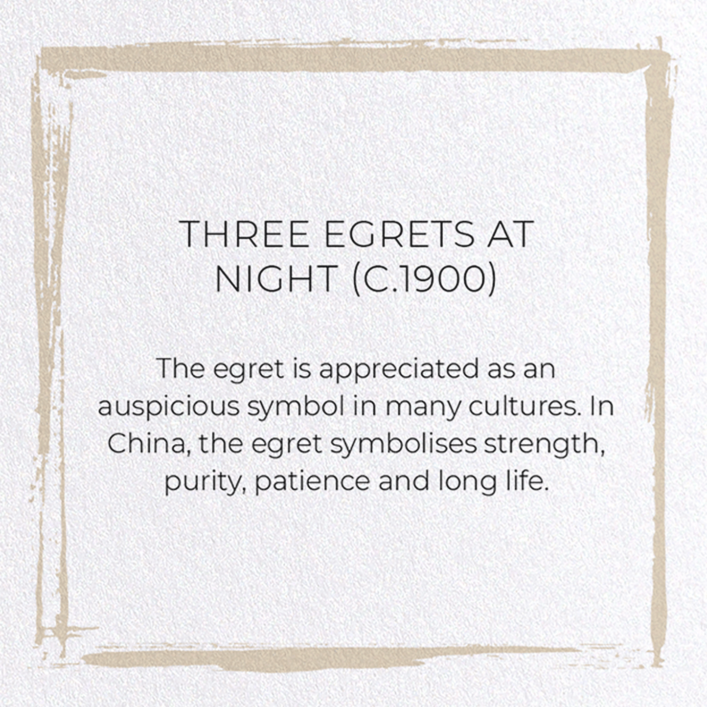 THREE EGRETS AT NIGHT (C.1900): Japanese Greeting Card