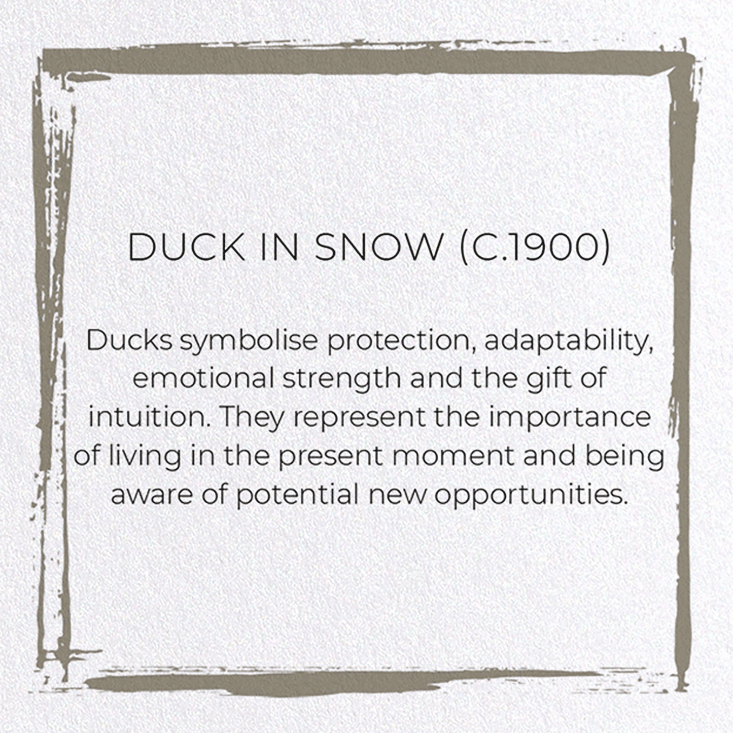 DUCK IN SNOW (C.1900): Japanese Greeting Card
