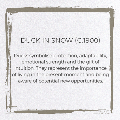 DUCK IN SNOW (C.1900): Japanese Greeting Card