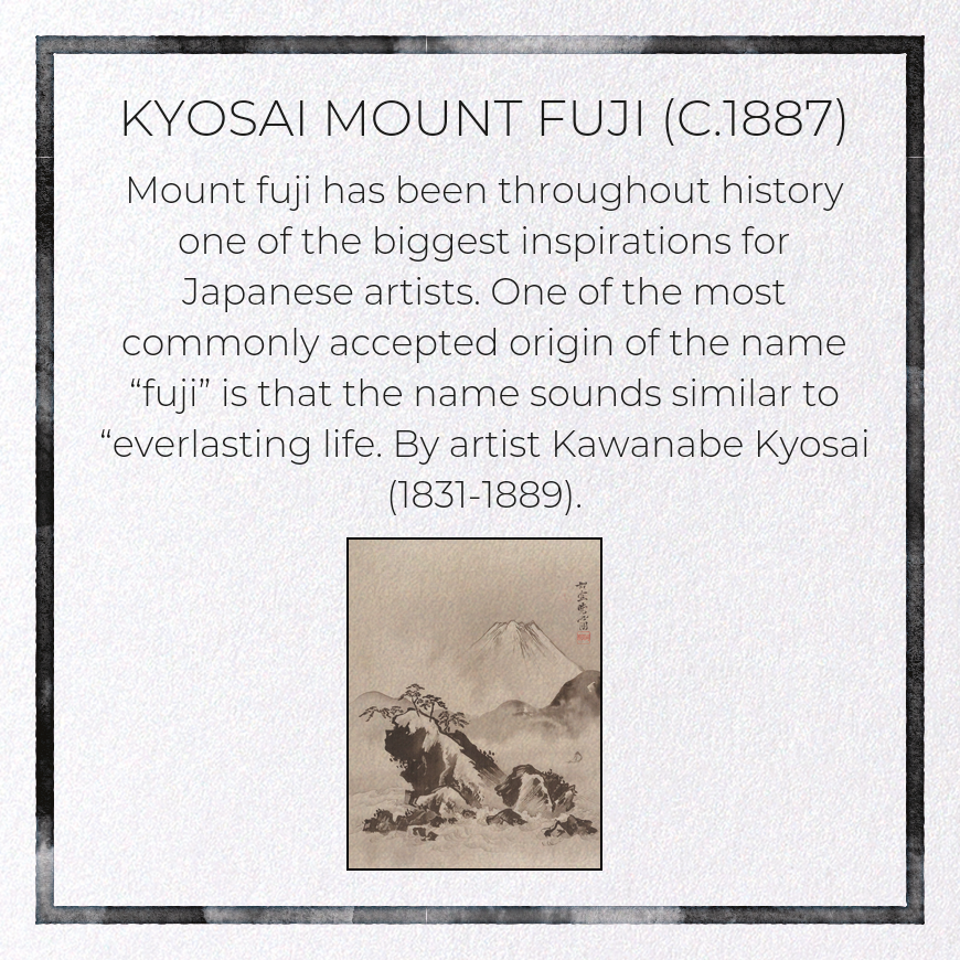 KYOSAI MOUNT FUJI (C.1887): Japanese Greeting Card