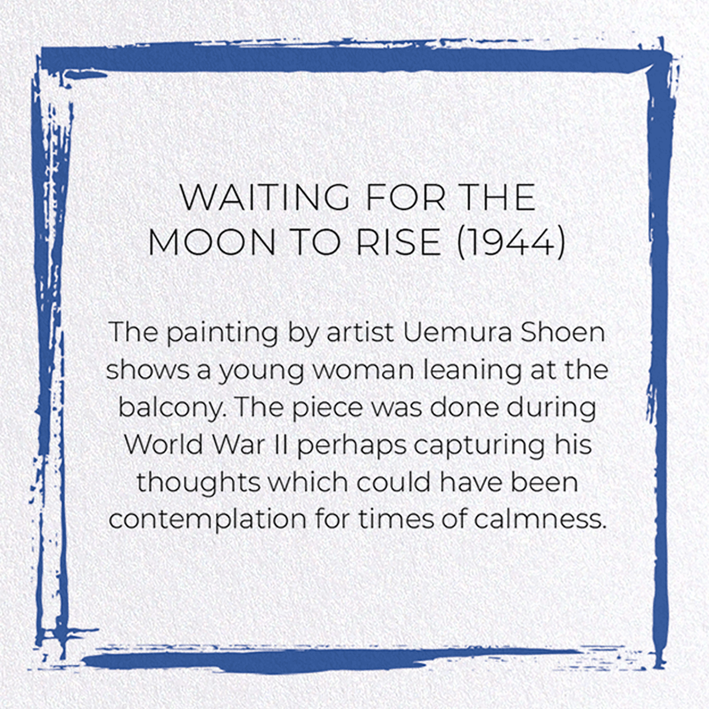 WAITING FOR THE MOON TO RISE (1944): Japanese Greeting Card