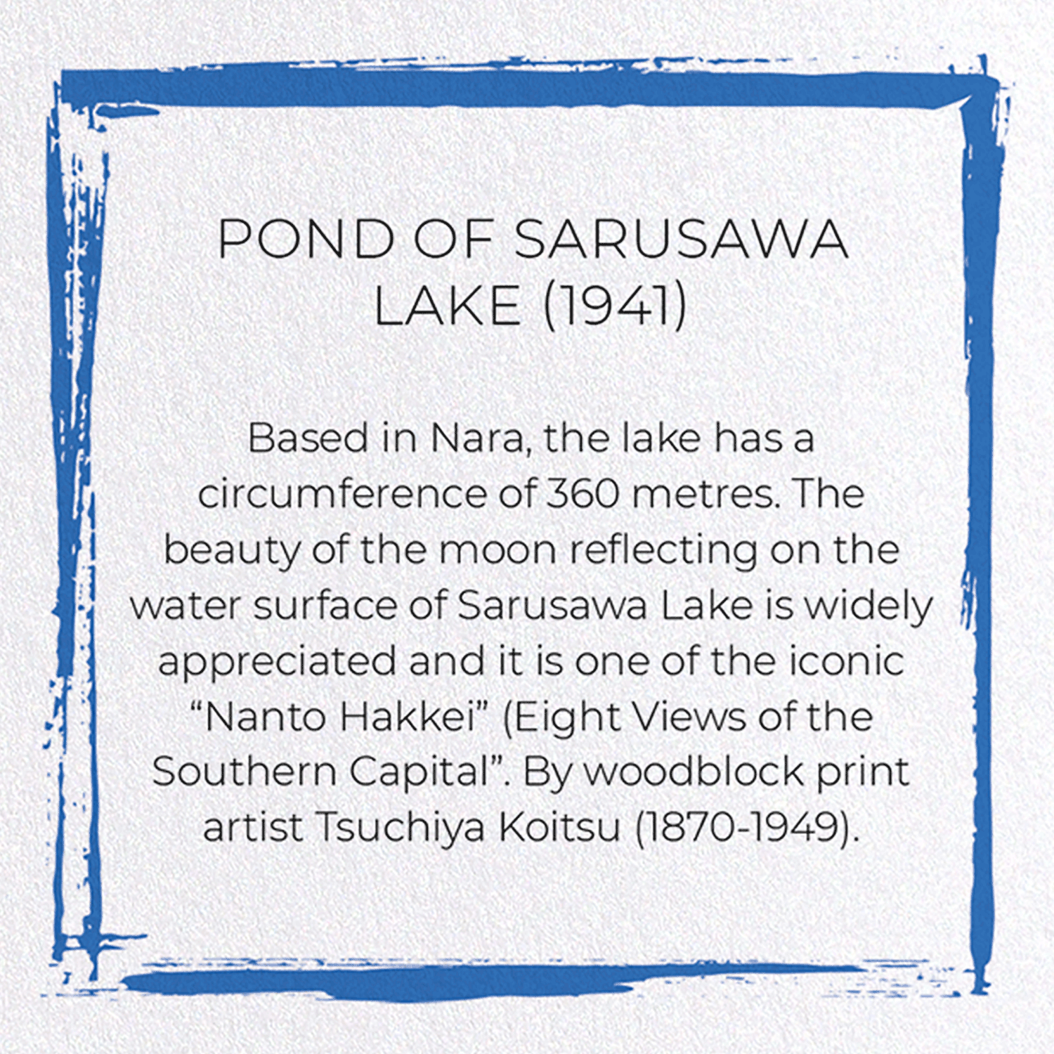 POND OF SARUSAWA LAKE (1941): Japanese Greeting Card