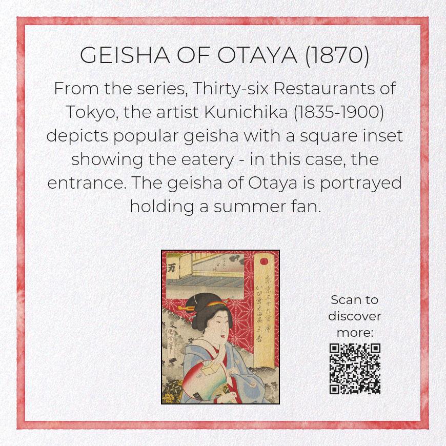 GEISHA OF OTAYA (1870): Japanese Greeting Card
