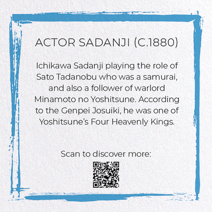 ACTOR SADANJI (C.1880): Japanese Greeting Card