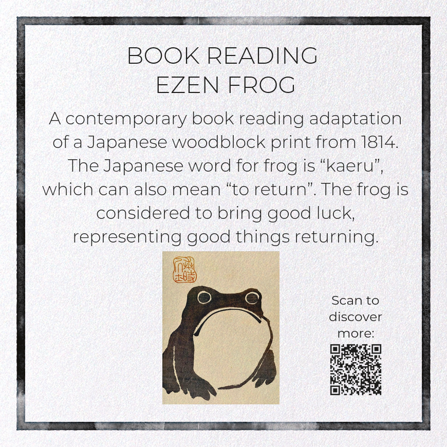 BOOK READING EZEN FROG: Greeting Card