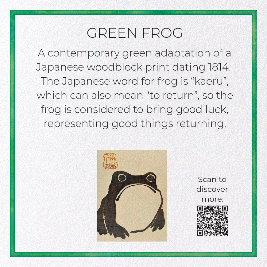 GREEN FROG: Greeting Card