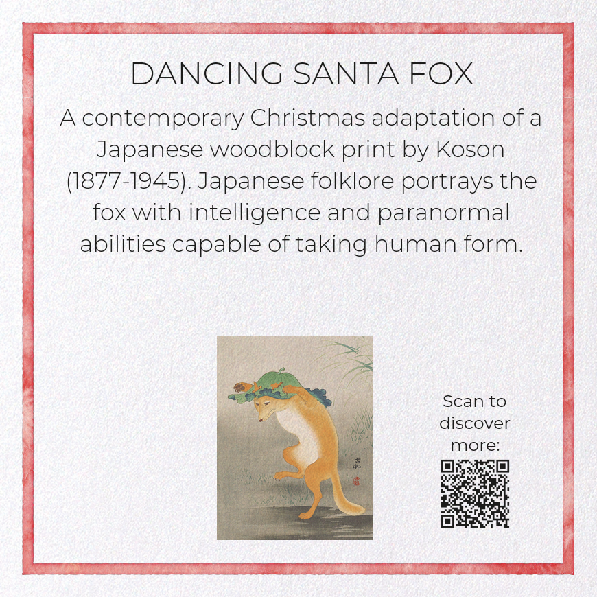 DANCING SANTA FOX: Japanese Greeting Card