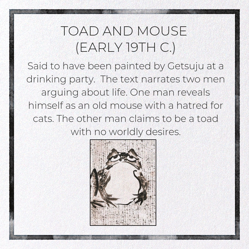 TOAD AND MOUSE (EARLY 19TH C.): Japanese Greeting Card