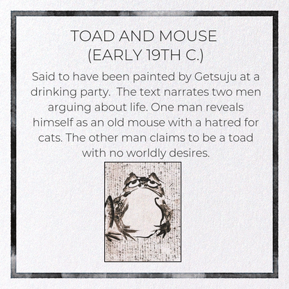 TOAD AND MOUSE (EARLY 19TH C.): Japanese Greeting Card