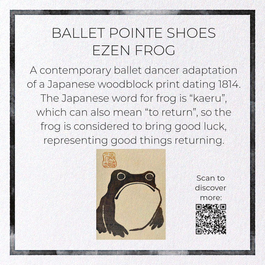 BALLET POINTE SHOES EZEN FROG: Greeting Card