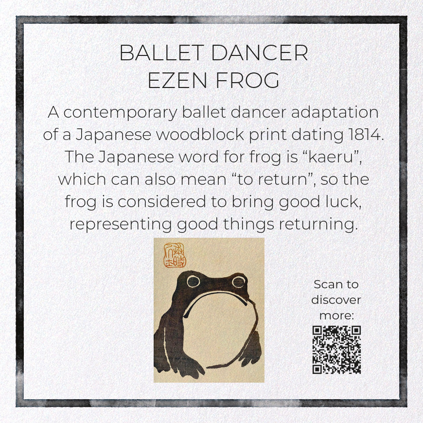 BALLET DANCER EZEN FROG: Greeting Card