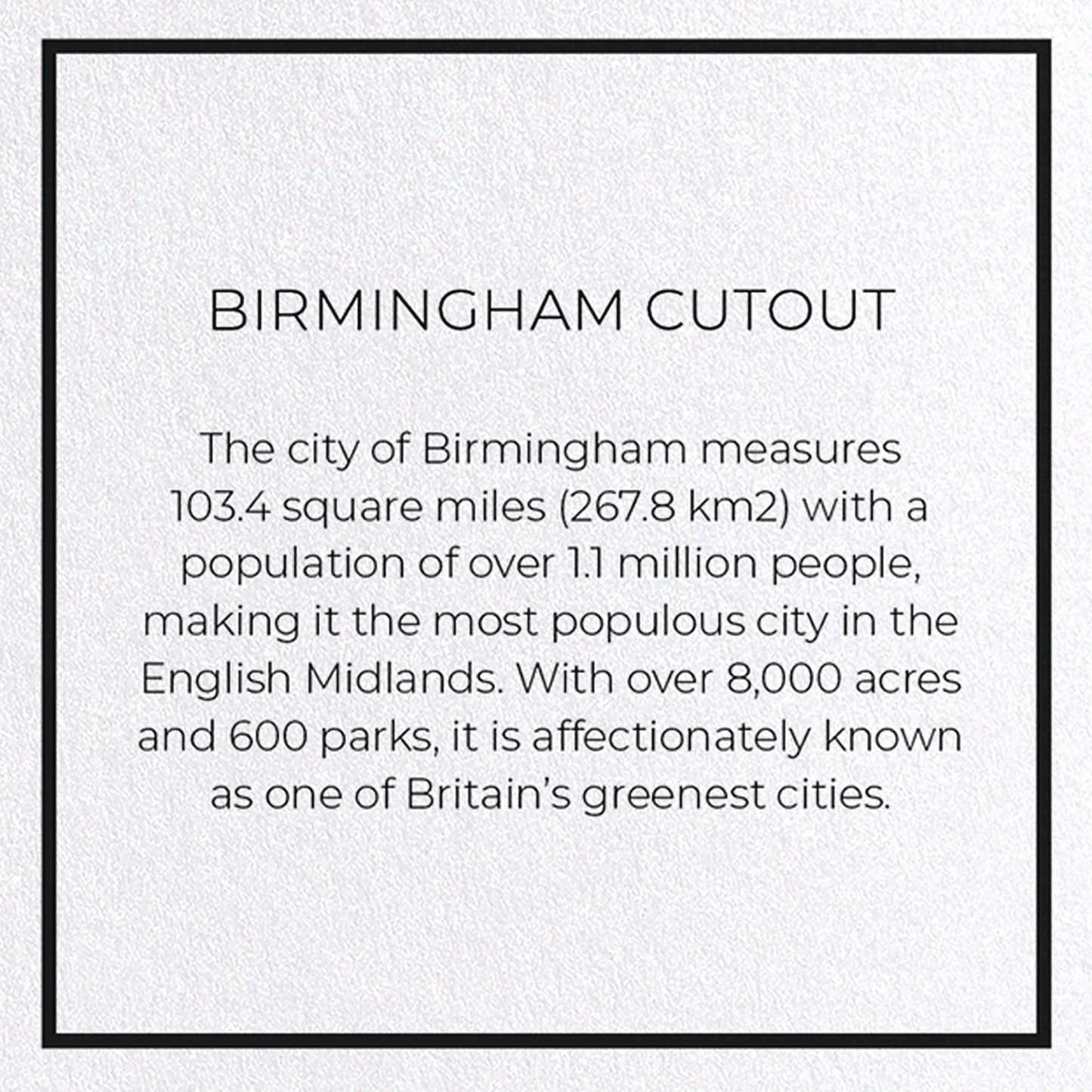 BIRMINGHAM CUTOUT: Map Cutout Greeting Card