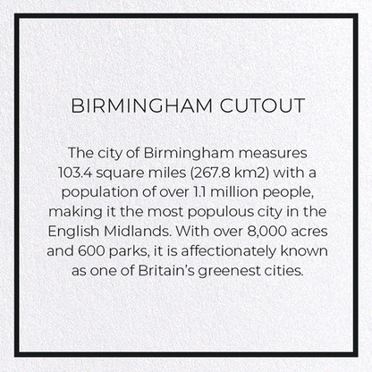 BIRMINGHAM CUTOUT: Map Cutout Greeting Card