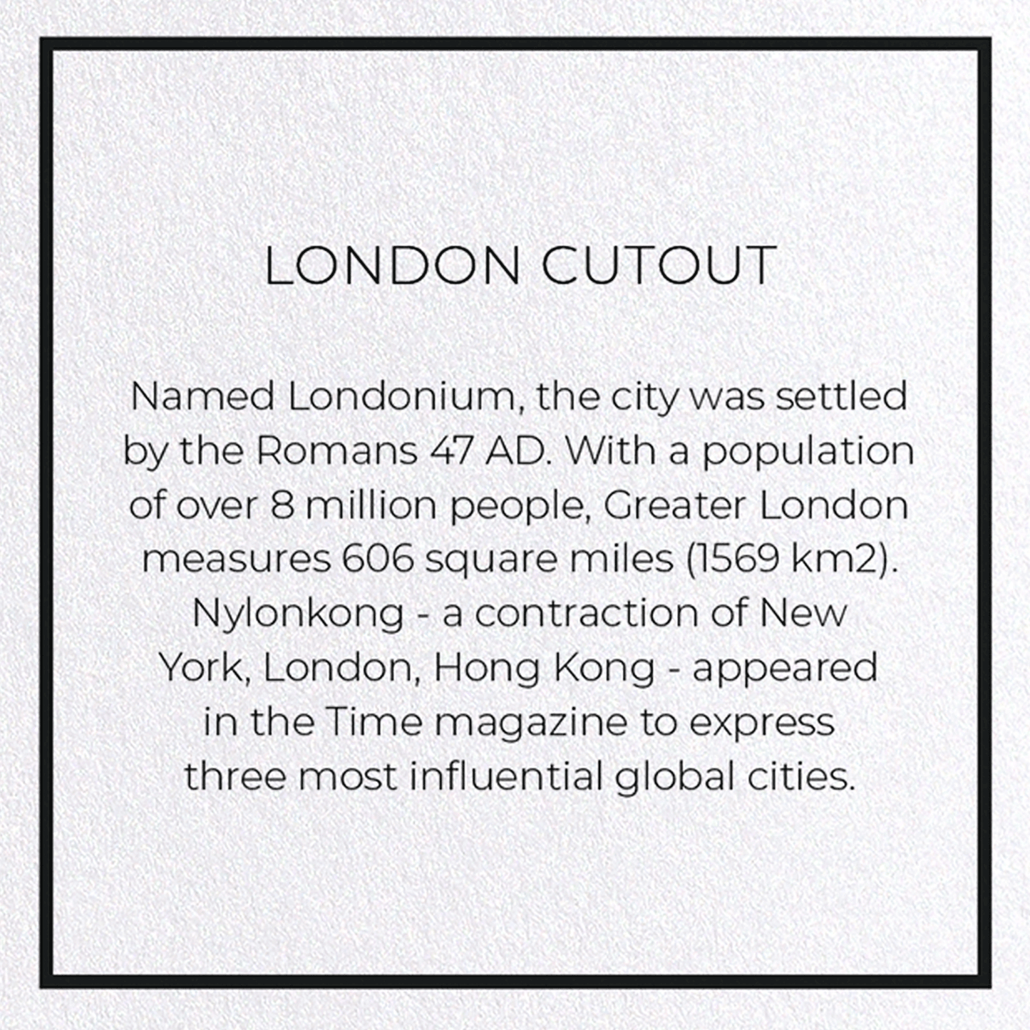 LONDON CUTOUT: Map Cutout Greeting Card