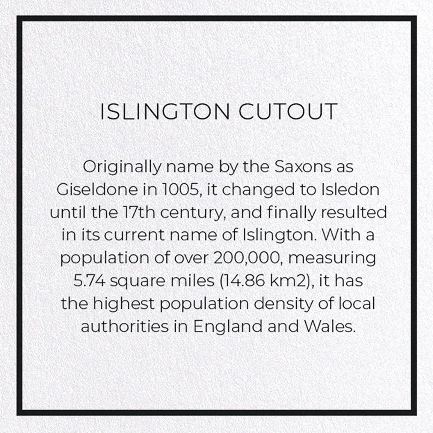ISLINGTON CUTOUT: Map Cutout Greeting Card