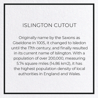 ISLINGTON CUTOUT: Map Cutout Greeting Card