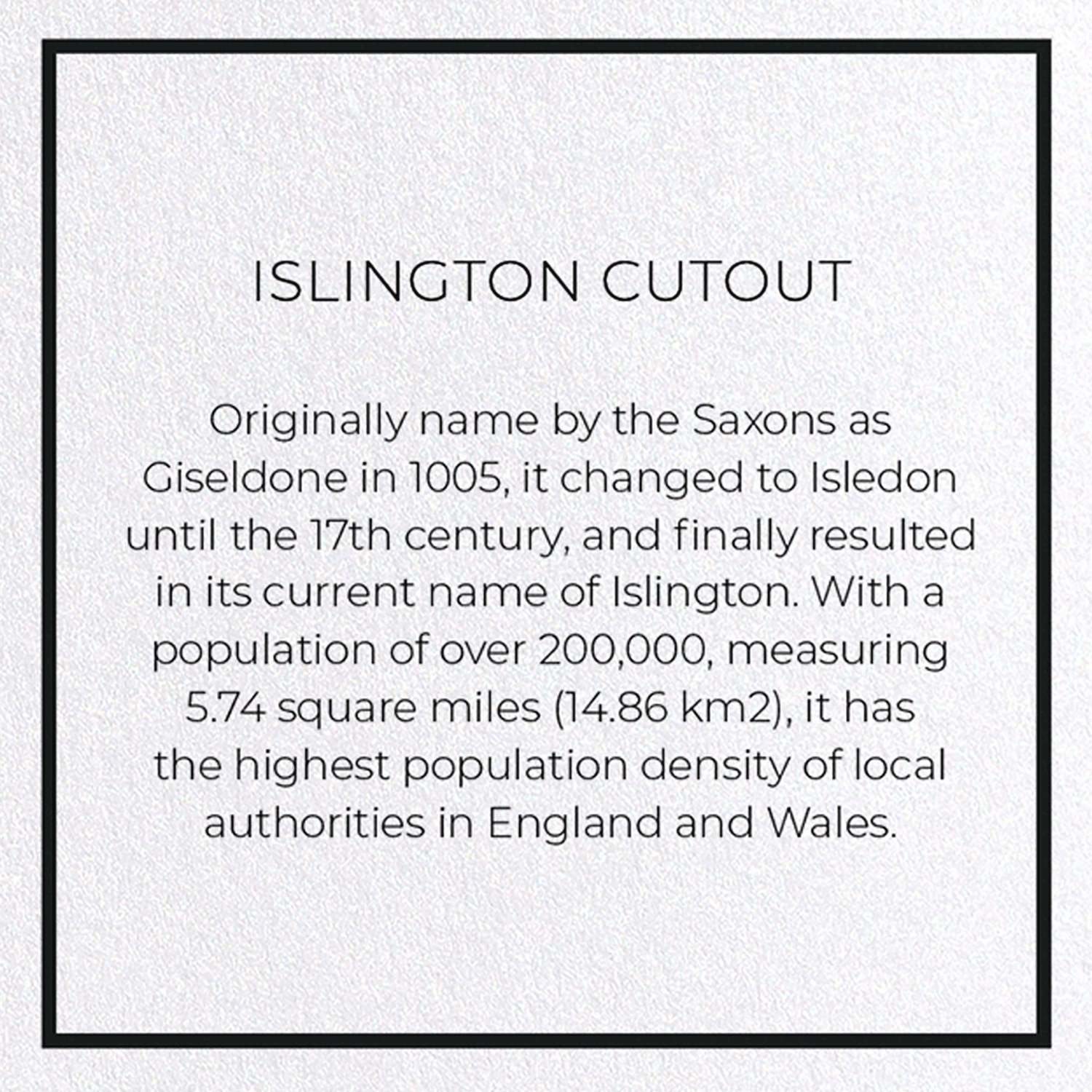 ISLINGTON CUTOUT: Map Cutout Greeting Card