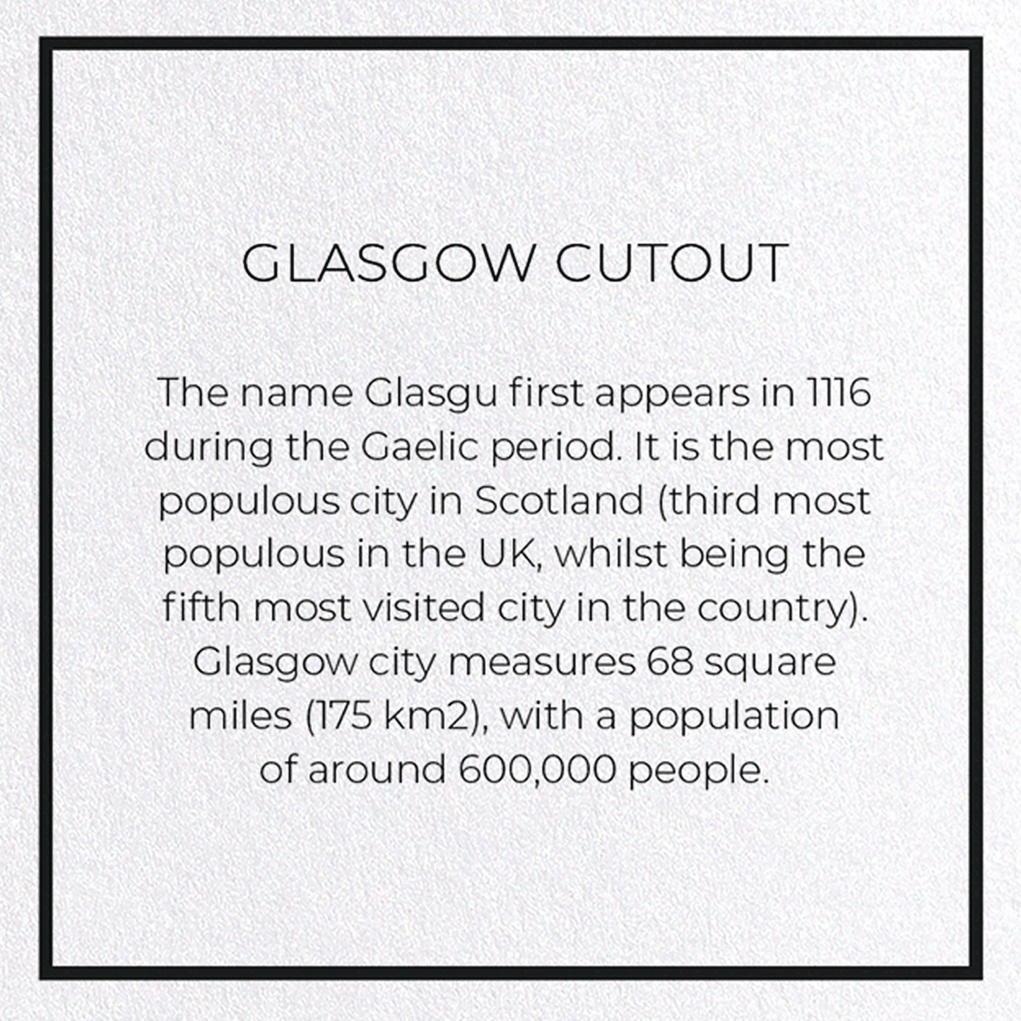 GLASGOW CUTOUT: Map Cutout Greeting Card