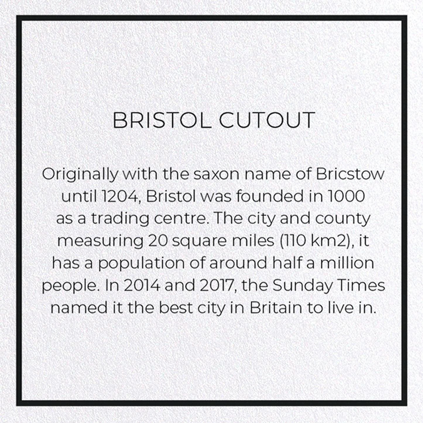 BRISTOL CUTOUT: Map Cutout Greeting Card