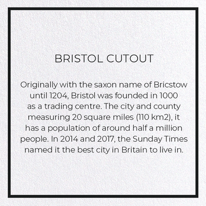 BRISTOL CUTOUT: Map Cutout Greeting Card
