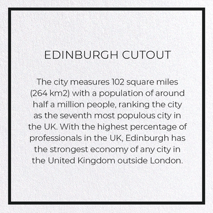 EDINBURGH CUTOUT: Map Cutout Greeting Card