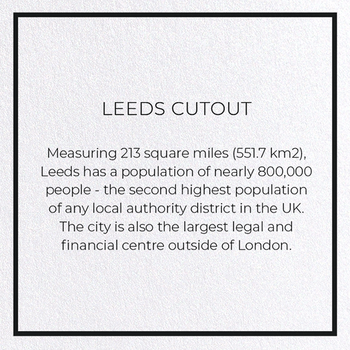 LEEDS CUTOUT: Map Cutout Greeting Card
