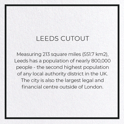 LEEDS CUTOUT: Map Cutout Greeting Card