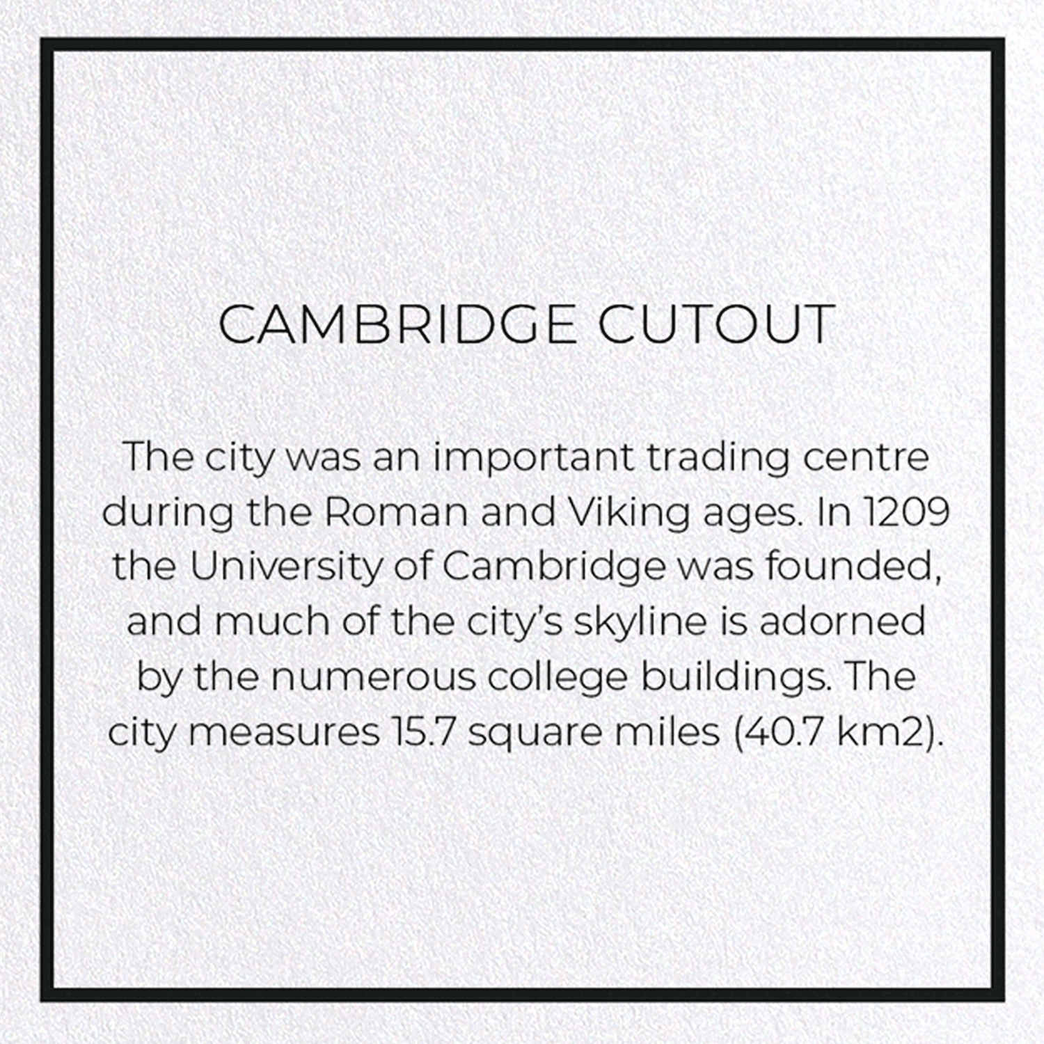 CAMBRIDGE CUTOUT: Map Cutout Greeting Card