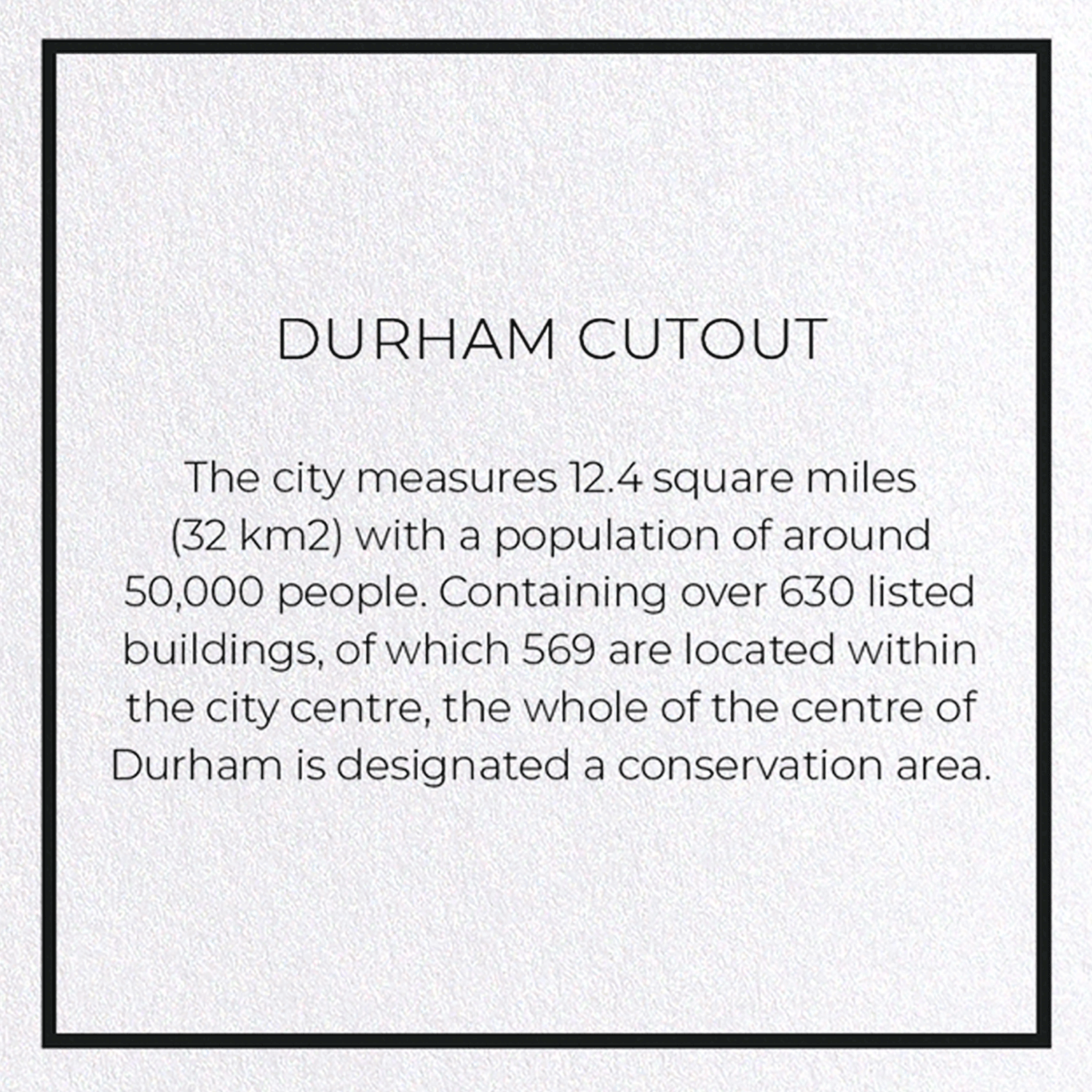 DURHAM CUTOUT: Map Cutout Greeting Card
