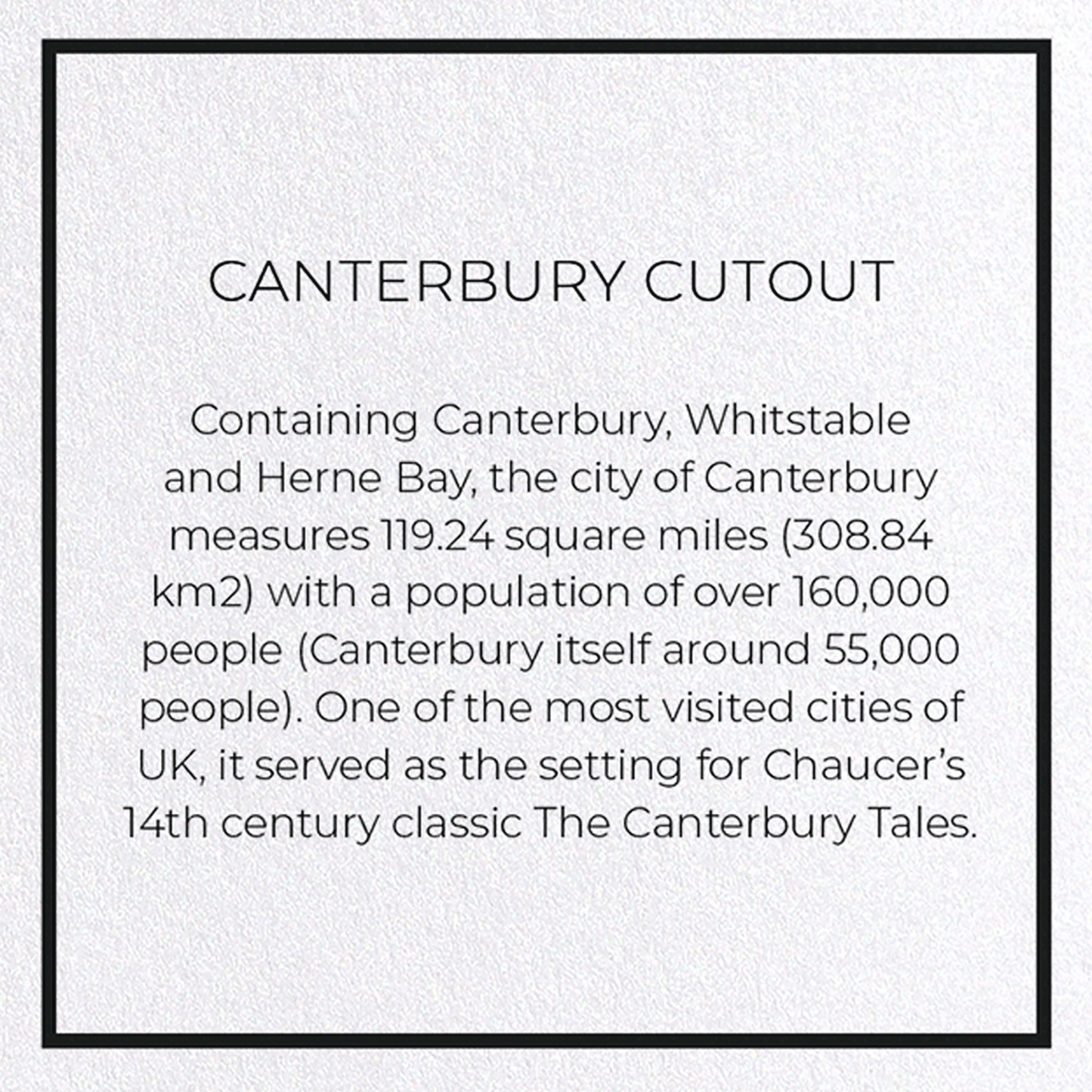 CANTERBURY CUTOUT: Map Cutout Greeting Card