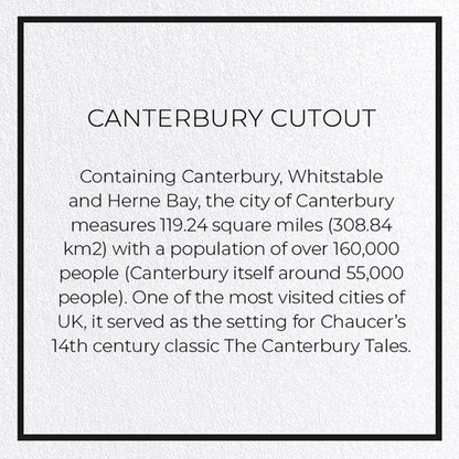CANTERBURY CUTOUT: Map Cutout Greeting Card