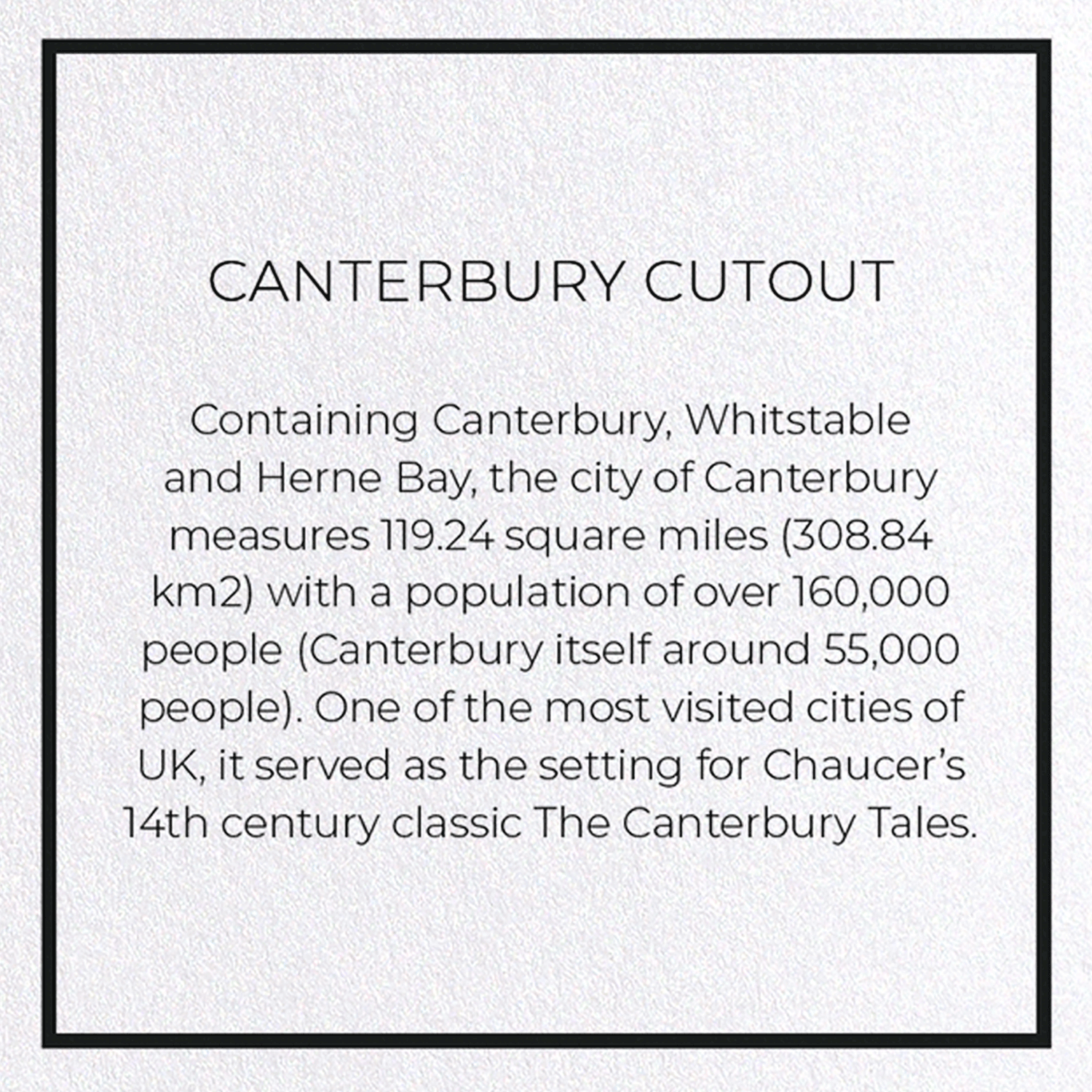 CANTERBURY CUTOUT: Map Cutout Greeting Card