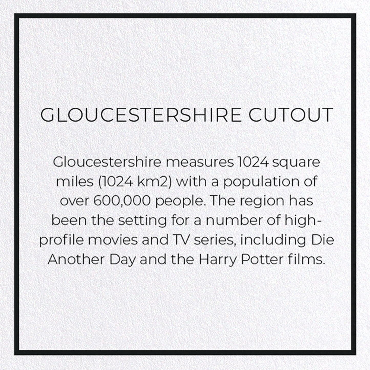 GLOUCESTERSHIRE CUTOUT: Map Cutout Greeting Card