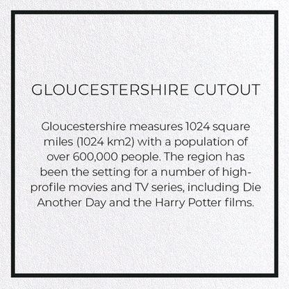 GLOUCESTERSHIRE CUTOUT: Map Cutout Greeting Card