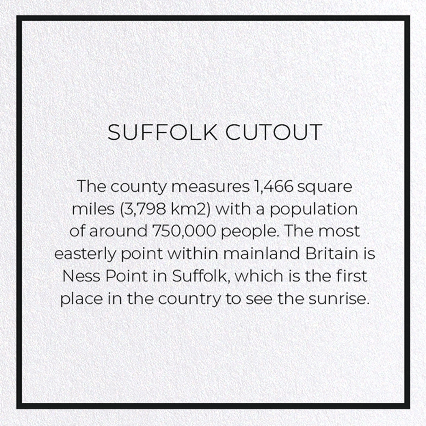 SUFFOLK CUTOUT: Map Cutout Greeting Card