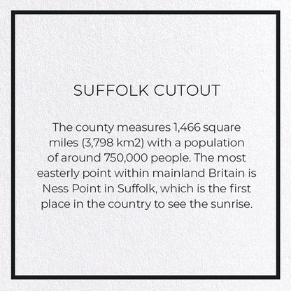 SUFFOLK CUTOUT: Map Cutout Greeting Card