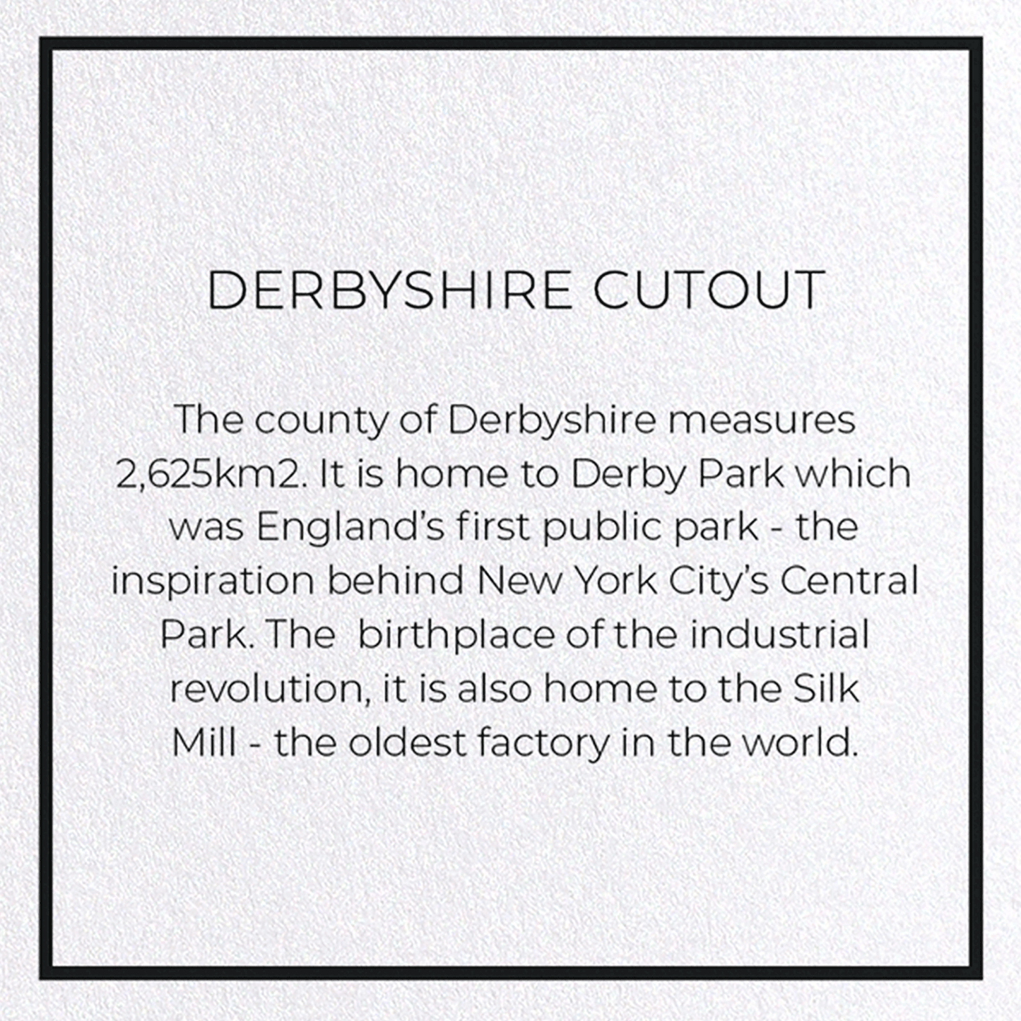 DERBYSHIRE CUTOUT: Map Cutout Greeting Card