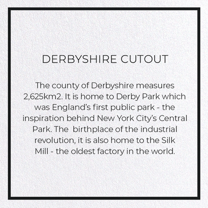 DERBYSHIRE CUTOUT: Map Cutout Greeting Card