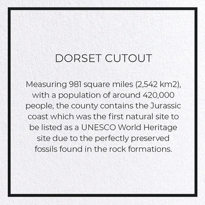 DORSET CUTOUT: Map Cutout Greeting Card