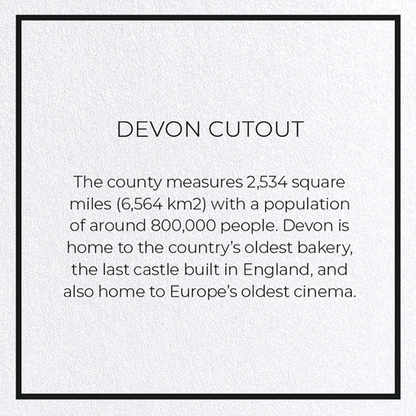 DEVON CUTOUT: Map Cutout Greeting Card