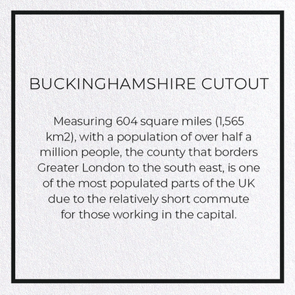 BUCKINGHAMSHIRE CUTOUT: Map Cutout Greeting Card